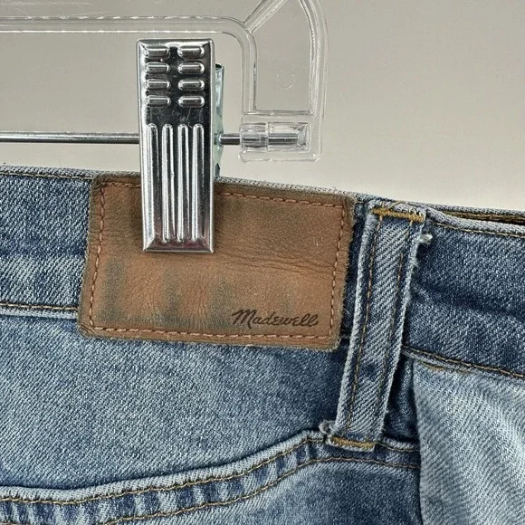 Madewell Cruiser Straight Crop Two Tone Pieced Edition Denim Jean Women Size 32 - Picture 6 of 12